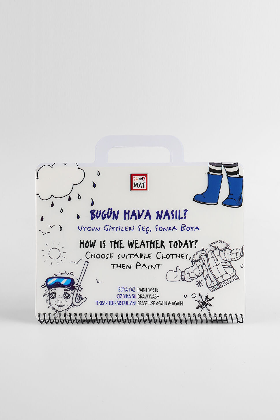 Akademi Çocuk Mat Mini Set Bugün Hava Nasıl Yıkanabilir Unisex Aksesuar Beyaz Boyama Kitabı 25K.A25M.1164-11 | Vicco