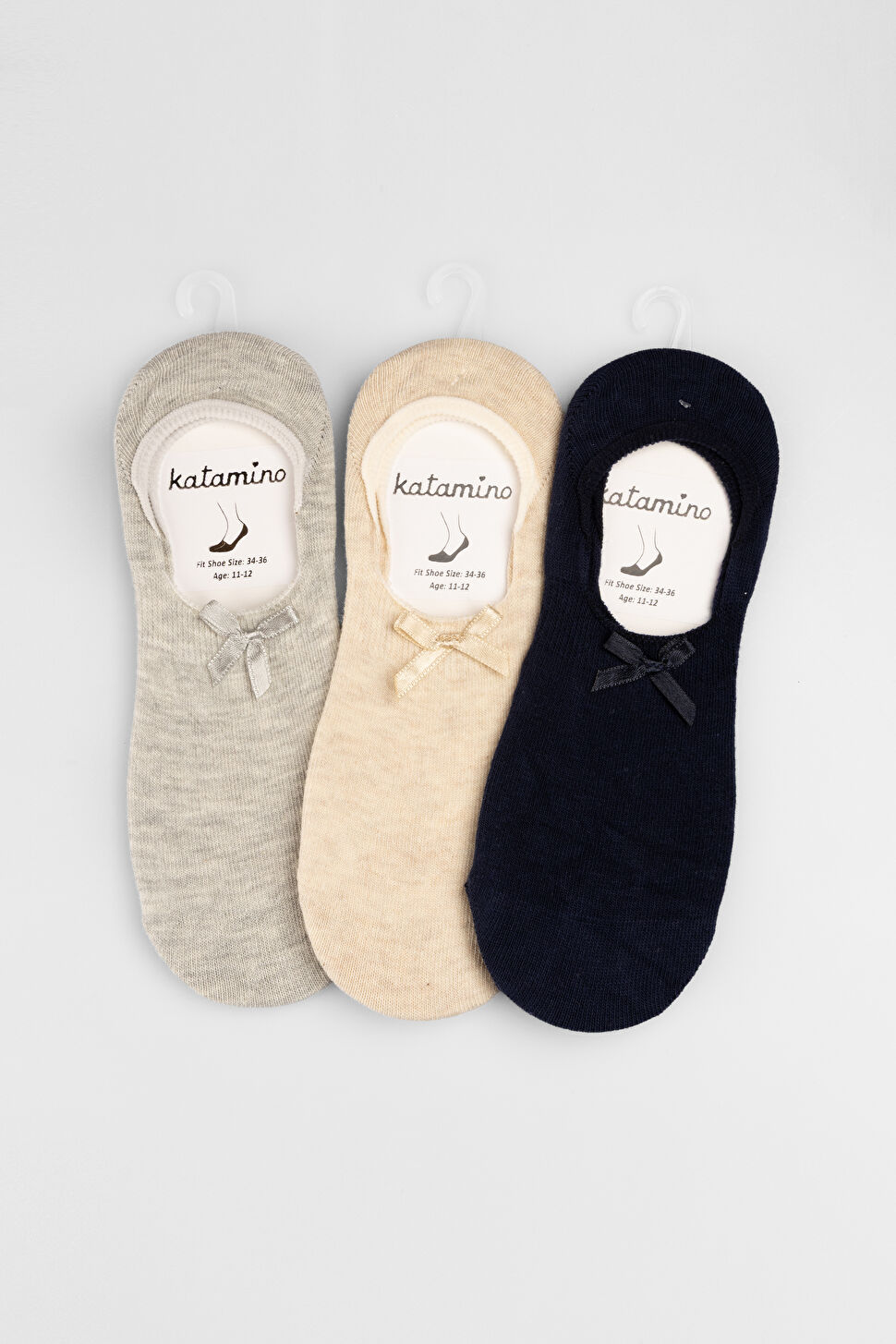 Katamino Harbor 3'lü Kız Çocuk Lacivert/Kum/Gri Çorap E.K90094F-012518 | Vicco